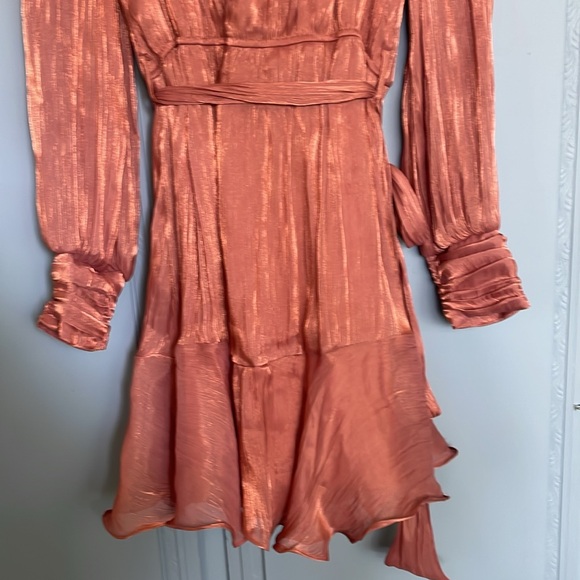 Beautiful rusty shimmer wrap dress - Picture 7 of 7